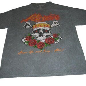 Poison-Gray Double Graphic T-Shirt-1988 Band Tour 'Open Up And Say Ahh'-Size L